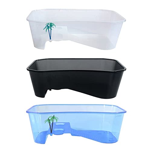  Feeding Reptile Feeding Terrarium Box Tortoise Lizard Feeding Box Reptile Aquarium Box Turtles With Sunshade Water Tank Breeding Food Tools Animal Habitat Cage Feeder Bowl Box