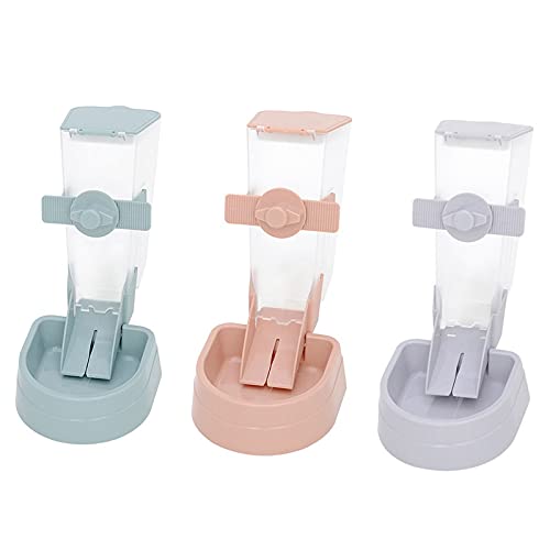  JOZZY Dog Bowls Pet Feeder Food Cage Hanging Feeding Container Automatic Dispenser Bowl Pet Suppliles For Cat Parrots Birds Kitten Pigeon Rabbit (Color : Pink)