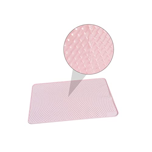  PATKAW 1pc Foldable Cat Litter Mat Cat Food Tray Food Serving Tray Dog Food Tray Cat Feeding Mat Litter Tray Mat Pet Feeding Tray Cat Cushion Mat Dog Car Mat PVC Pink Catcher