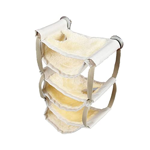  GAMIRA Pet Nest Multi-Layer Small Animals Toy Bed Resting Hamster Hammock Playing Rat Bedding Nest Platform (Color : Beige)