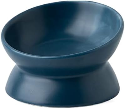  Hapiso Ceramic Raised Cat Bowls,Tilted Elevated Food Or Water Bowls For Small Dog Cat, Porcelain Pet Feeder Bowl Protect Cat's Spine