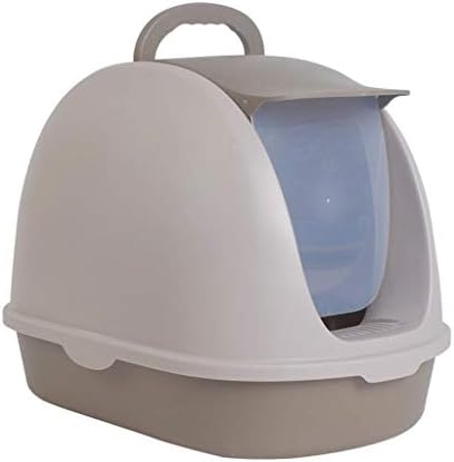  Dxjsf Pet Pan Toilet Fully Enclosed Cat Litter Cat Toilet Deodorant Anti-Splashing Cat Pot Large Flip Cat Litter Cat Supplies For Kitten Small Pets (Color : Gray)