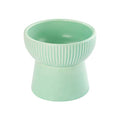  Green Ceramic Raised Cat Bowls, Elevated Food Or Water Bowls, Stress Free, Backflow Prevention, Dishwasher And Microwave Safe, Lead & Cadmium Free
