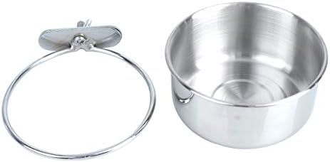  For Feeder Steel Stainless Hook Cups- Cat Dogs Cats, Bowl, Water Coop Parrot Dishes Feeding Cups Rabbit Size With Bowl Bowls Dog Hanging Bird Food Cage Animal And Small Clamp,
