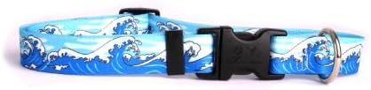  Mystic Waves Blue Dog Collar - Size Large 18" To 28" Long