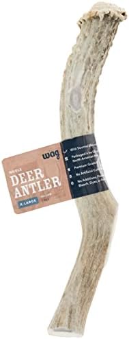  Amazon Brand - Wag Dog Elk Antler Chew, Naturally Shed, Whole, Medium 6-7.5 Inches (Best For Dogs 15-30 Lbs)