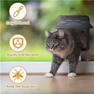  Dog Door For Sliding Door, Screen Porch Doggie Door Cat Door Automatic Closing,Magnetic Self-Closing Screen Door With Locking Function, Sturdy Screen Door For Small Dogs Cats