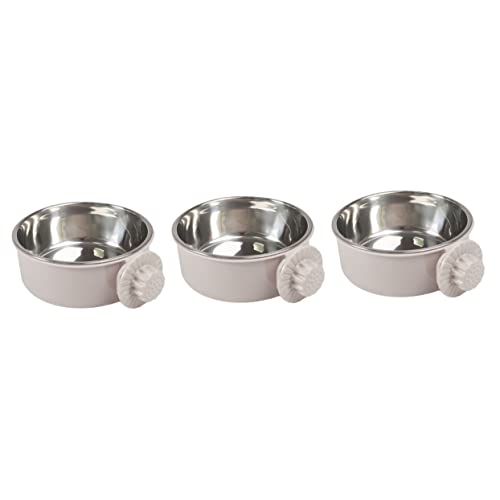  Mipcase 3pcs Size Pet Budgies Parrot Birds Cup Hanging Water Dog Small Puppy For Bows Chinchilla Conure Feeder Food Pets Feeders Bowl Cage Supplies Dish S Coop Macaw Bird Animal Grey