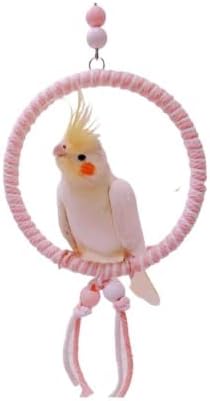  Climb Swing Parrot Sugar Glider Nest Cradle Squirrel Hamster Parrots Birds Rats Other Small Pets Supplies Entertainment (Yellow And White)