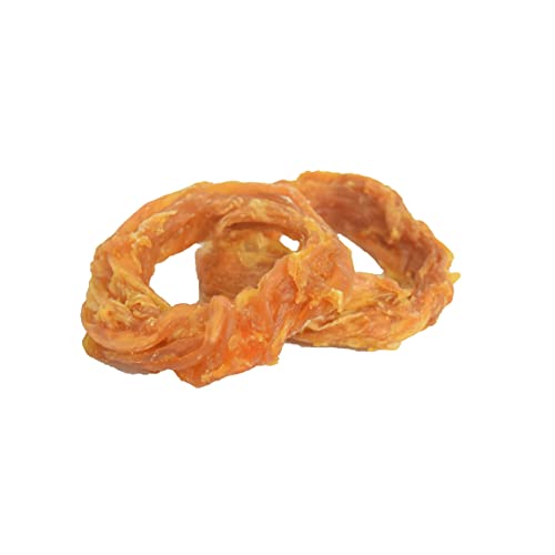  Ultra Chewy Turkey Tendon Knotted Bones For Dogs - Premium All-Natural, Hypoallergenic, Easy To Digest, Alternative To Rawhide (Rings Turkey Tendon - 6 Pack)