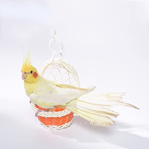  Parrot Supplies Nest Swing Toy Bird Cage Hanging Bite Toy Cage Display Pendant For Large And Medium-Sized Birds Parakeet Budgie Cockatiel (Blue)