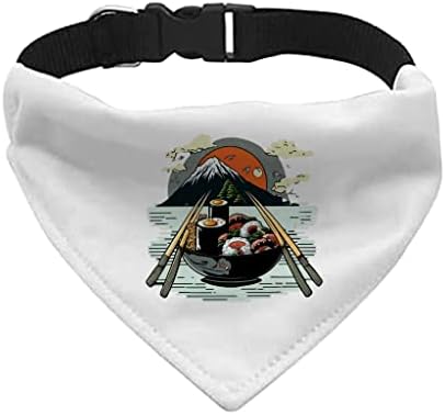 GENERIC Japanese Sushi Pet Bandana Collar - Food Print Scarf Collar - Cute Design Dog Bandana - XL