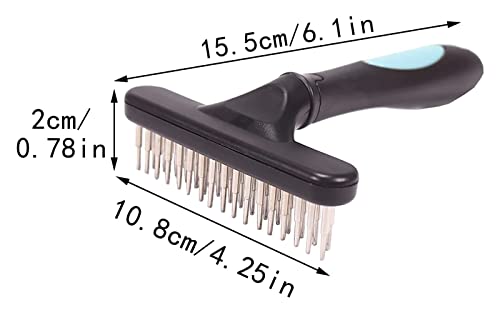  AIRFUL Pet Supplies For Dogs Bed Pet Grooming Brush Shedding And Dematting Undercoat Rake Comb For Dogs And Cats Extra Wide Blue Pet Supplies For Cats Food (Blue, One Size) (Color : Blue)