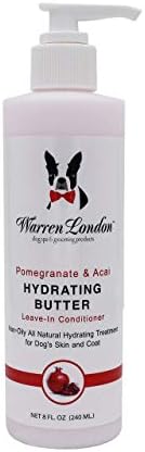  Warren London Hydrating Butter Leave In Pet Conditioner For Dogs | Lotion For Skin And Coat | Aloe Puppy & Dog Conditioner For Hair Detangler, Dry Skin, & Pet Fur Dandruff | Use After Dog Shampoo & Bathing | Made In USA | Guava 8oz