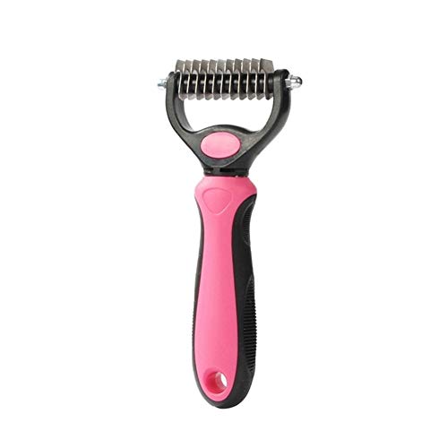  YangYan Dog Cat Trimmer Comb Rake Pet Fur Knot Cutter Remove Rake Comb Pets Brush Dematting Grooming Deshedding Tool (Color : Blue, Size : S)