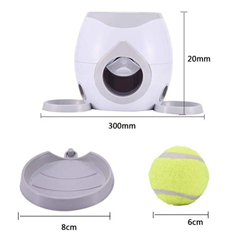  Newooh Automatic Pet Feeders, Food Dispenser For Dog Cat Small Animals, Fetch Tennis Ball Launcher Dog Training Toys, Interactive Throwing Ball Machine