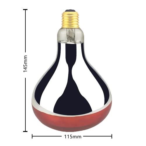  BONGBADA 6 Pack Heat Lamp Bulb R40 250 Watt Painted Red Infrared Glass Lamp Bulb For Food Service, Brooder Bulb, Chicks, Pet, Bathroom
