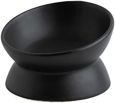  Hapiso Ceramic Raised Cat Bowls,Tilted Elevated Food Or Water Bowls For Small Dog Cat, Porcelain Pet Feeder Bowl Protect Cat's Spine
