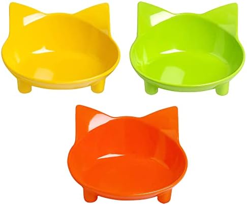  Cat Bowls Non Slip Cat Food Bowls Shallow Cat Food Dish Pet Bowls To Stress Relief Of Whisker Fatigue & Prevent Vomiting Cat Feeding Bowls Wide Dog Bowls For Cats Puppy Rabbit Small Animals