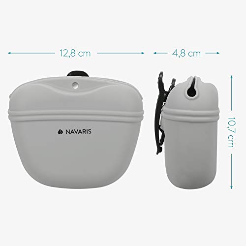  Navaris Silicone Dog Treat Pouch - Training Pet Puppy Bag Pocket Snack Treat Food Holder With Clip For Belt For Dog Walks - Set Of 2