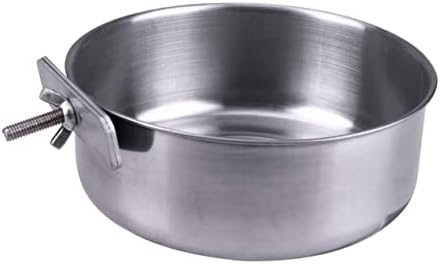  POPETPOP 3pcs Pet Hanging Food Bowl Stainless Steel Coop Cups Parrot Dish Dispenser Bowl For Parrot Bird Feeding Bowl Silver Food Box Feed Water Dog Water Bowls Bowl For Birds Bird Dish Cup