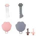  YEGI 2 Pet Food Canning Spoons, 2 Silicone Pet Canning Lids, Cat Food Spoons, Cat Food And Dog Food Canning Lids Pet Wet Food Canning Spoons For All Kinds Of Canning. (pink+Grey)