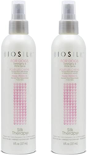  BioSilk For Dogs Silk Therapy Detangling Shampoo And Conditioner Bundle, 12 Fl Oz Each | Matted Hair Dog Detangler, Dog Detangling Shampoo & Conditioner | Sulfate And Paraben Free, Made In The USA