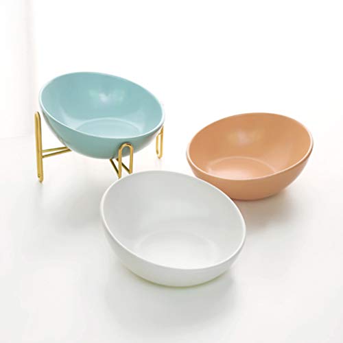  Balacoo Ceramic Water Bowl Ceramic Pet Food Bowl Cat Feeding Dishes With Stand Elevated Cat Bowl For Protective Cat Dog Neck Water Feeder Bowl (15X15CM 300ML) Ceramic Cat Bowls