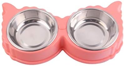  POPETPOP Portable Dog Bowl Portable Dog Bowl Puppy Dog Food Pet Feeder Stainless Steel Double Bowl Food Water Feeding Basin Tray For Pet Dog Cat () Portable Dog Bowl Metal Dog Bowls Metal Dog Bowls