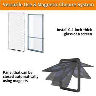  Dog Door For Sliding Door, Screen Porch Doggie Door Cat Door Automatic Closing,Magnetic Self-Closing Screen Door With Locking Function, Sturdy Screen Door For Small Dogs Cats