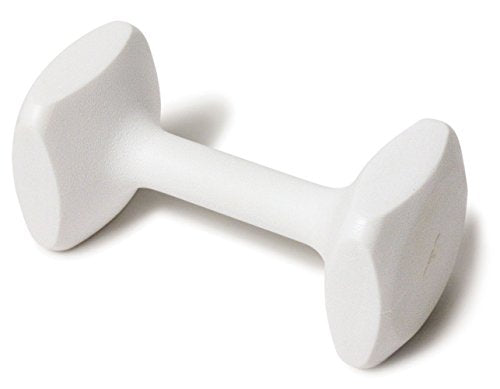  J&J Dog Supplies Obedience Retrieving Dumbbell With 3" Ends, 3 1/2" Wide Bit And 15/16" Diameter Bit, White, Large