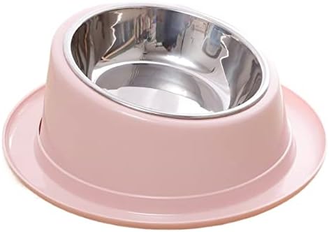  FUUIE Bowls For Food And Water Oblique Mouth 15° Healthy Eating Non-Slip Food Bowl (Color : Pink)