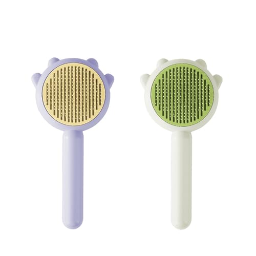  Dolaxe Pet Brush, Pet Hair Cleaner Brush, Multifunctional Pet Hair Comb, Magic Pet Comb, Long Or Short Hair Cats Dogs Pet Massage Brushes (2pcs-Yellow+Green)