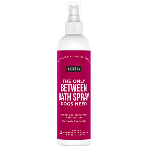  Natural Rapport Female Dog Cologne Spray With Floral & Coconut Scent - The Only Between Bath Spray Dogs Need - Convenient, Between-Bath Dog Deodorant Spray And Pet Urine Odor Eliminator Perfume (Female, 8 Fl Oz.)