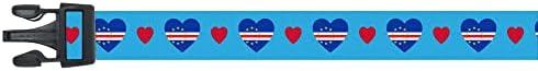 Dog Collar | I Love Cape Verde | Hearts | Great For National Holidays, Special Events, Festivals, Parades | Made In USA | XSmall Small Medium Large XLarge