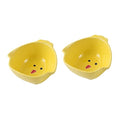  EVANEM 2pcs Rutin Chicken Feeding Pot Poultry Feeder Tray Chicken Feeder Tray Chicken Ceramic Bowl Animal Cage Ceramic Water Bowl Dispenser Container Bird Feeding Bowls Ceramics Yellow