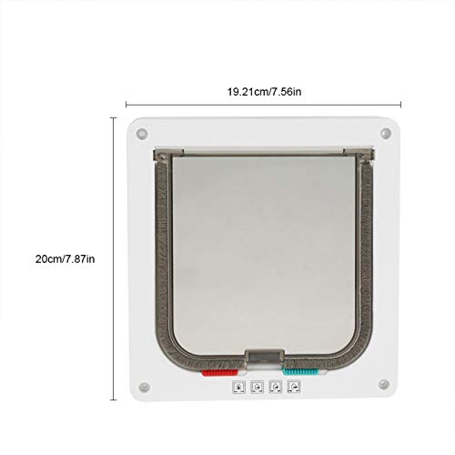  Cyrank Cat Door, 4 Way Locking Durable Cat Flap Door Interior Cat Door For Cat Litter Box Or Automatic Feeder