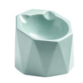  Balacoo Pet Ceramic Bowl Geometric Hexagon Bowl Feeder Food Dish For Dog Cat Puppy Or Kitten (Blue)