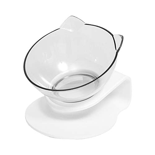  Balacoo Tilted Cat Feeder Puppy Feeder Water 15° Tilted Cat Food Bowl Tilting Neck Cat Food Water Bowls Raised Pet Feeder Bowl For Cats And Dogs (White) Water Bowl Water Dispenser