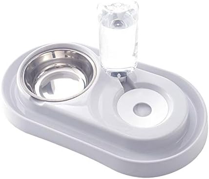  Double Dog Cat Bowls, Raised Pets Water And Food Bowl Set With Automatic Water Dispenser Bottle Detachable Stainless Steel Bowl No-Spill Pet Feeder For Small Medium Dogs And Cats Puppy Kitten Rabbit