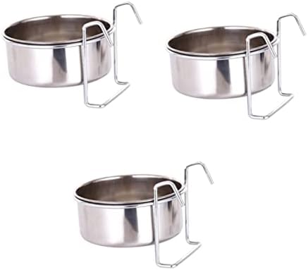  2 Sets Stainless Steel Hanging Bowl Bunny Water Bowl Birdcage Bird Feeder Stainless Steel Pet Tableware Bird Water Feeder Bird Cage Water Bowl Hanging Pet Bowl Small Bird Feeder