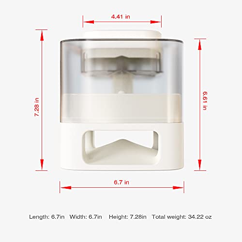  HANAMYA Dog Food/Treats Dispensing Container Toy | Interactive Pet Toy | Slower Feeder With Press Button, White