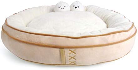  TONBO Soft Plush Small Cute And Cozy Food Dog Cat Bed, Washer And Dryer Friendly (Burger)