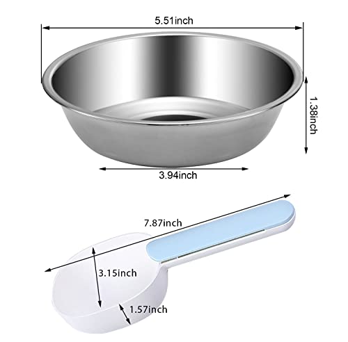  Stainless Steel Dog Cat Bowls, 4 Pack Shallow Cat Dishes For Food And Water, Metal Whisker Relief Pet Bowl For Small Dogs And Cats, 12oz