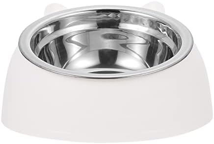  Hemobllo Stainless Steel Cat Bowl Non- Slip Puppy Base Cat Food Drinking Water Feeder