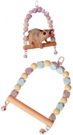  U-Swing Flying Squirrel Cage Climbing Decoration Supplies Pet Bird Standing Pole Sugar Glider Parrots Birds Rats Other Small Pets Supplies (Single Piece A)