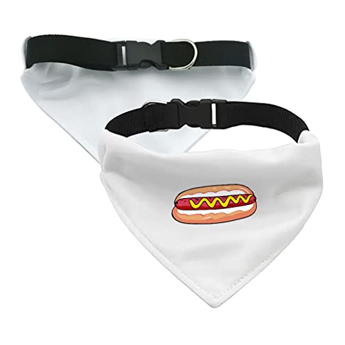 GENERIC Hot Dog Pet Bandana Collar - Food Graphic Scarf Collar - Graphic Dog Bandana - M