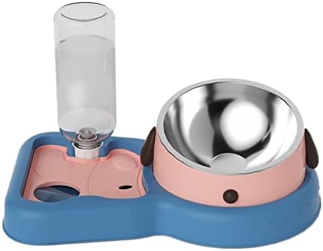  AYENCI Cat Automatic Water, 3 In 1 Dog Food Bowl Automatic Dog Water Dispenser Slow Pet Feeder With 500ml Water Bottles Cat Puppy Bowl Dog Accessories (Color : Yellow)