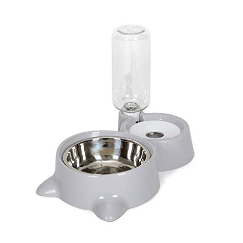 Fanct Pet Dog Cat Bowl With Water Dispenser, Anti-Skid Automatic Feeder Double Bowl Non Wet Mouth Pet Food Dish