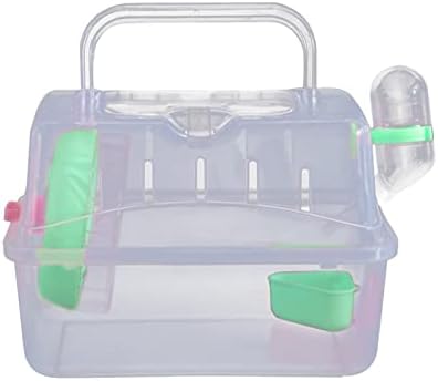  Angel3292 Hamster Travel Case With Food Bowl Running Wheel Multifunctional Portable Hamster Carrier Small Pet Crate Pet Supplies Small Pet
